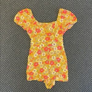 Lily Rose Yellow and Pink Floral Romper